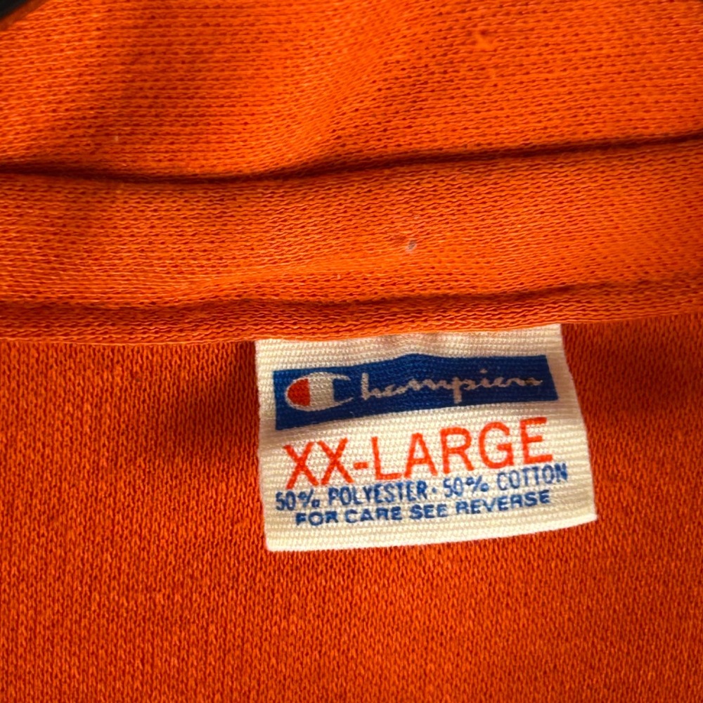 Vintage Champion Products Orange Polo Shirt XXL Made in USA 50/50 - Picture 3 of 10